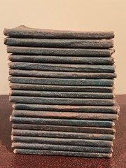 RARE Lot 18 Antique Green Little Leather Library Book 1920 Kipling Wilde Thoreau