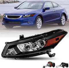 Headlight Assembly W/Bulbs for 2008-2012 Honda Accord 2-Door Coupe [ Factory Hal