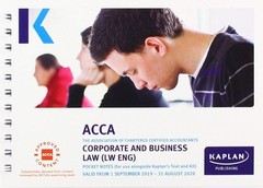 KAPLAN PUBLISHING CORPORATE AND BUSINESS LAW (ENG) – POCKET NOTES (Paperback)