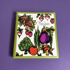 VTG 1971 Hallmark Library Recipe File Binder Book W Recipe Pages Unused Veggies