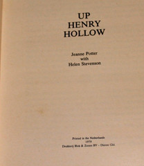 (1979 HB First Edition) UP HENRY HOLLOW southwest Virginia