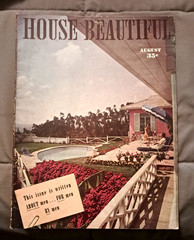 House Beautiful Magazine AUGUST 1944, mid-century modern decorating ideas WW II