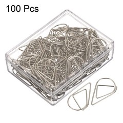 100 PCS Paper Clip DropShaped Cute Decorative Bookmarks with Box 1.3 In Silver