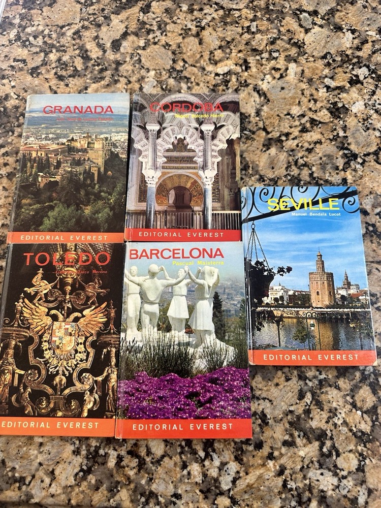 Lot 5 Spain Travel Guide Books Granada Seville Toledo Cordoba Barcelona Eng Spa