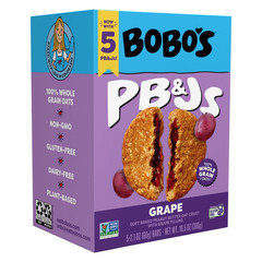 Bobo’S Pb&Js, Peanut Butter Oat Crust with Grape Filling, 5 Pack of 2.1Oz Oat Sn