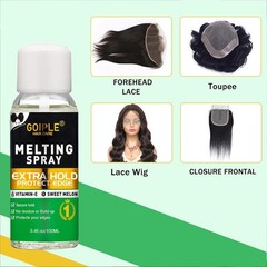 Lace Melting Spray – Glue-Less Hair Adhesive for Wigs & 3.4fl oz-7pcs