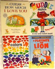 Lot of 4 Children’s Board Books! COLORS, MUDDLE AND MATCH, PLAYDATE FOR LION, GU