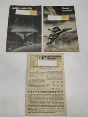 Lot Of 3 Vintage 1956 Model Aviation Mini Magazines 16 Pages Each