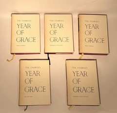 PIUS PARSCH c1950s The Church’s Year Of Grace 5 Volume Set w/Slipcover & DJs