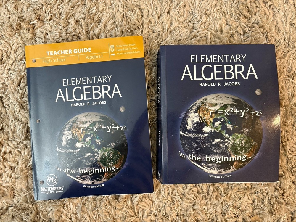 Master Books Harold R. Jacobs Elementary Algebra Textbook + Solutions Manual PB