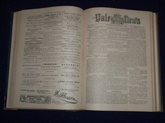 1883-1884 SEP-JUN YALE NEWS MAGAZINE BOUND VOLUME NO. 7 – GREAT ADS – KD 726G