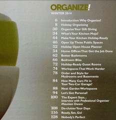 Organize Magazine Winter 2014 Holiday Section + Kitchen & Bath 130 Pages $10 Ret