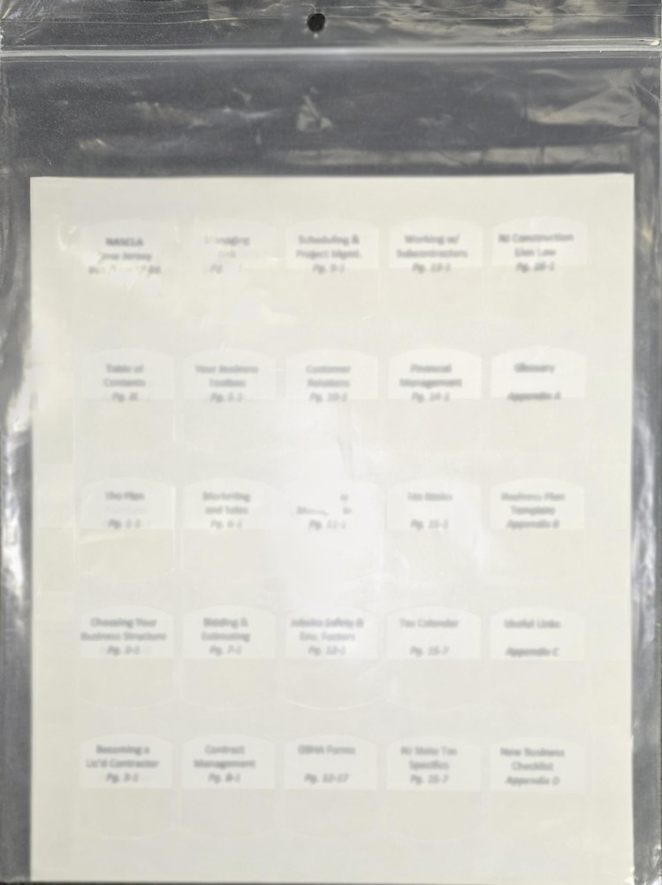 Pre Printed Tabs for the GENERAL, BUILDING CONTRACTOR CONTRACT ADMINISTRATION…