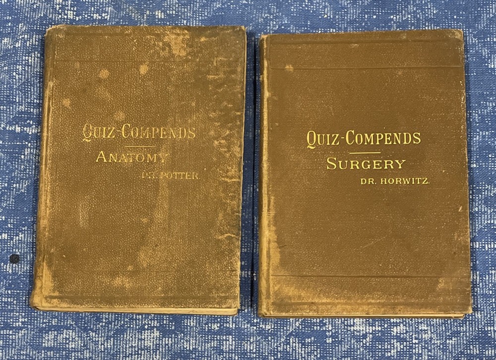 2- Rare Antique Books on Practice of Medicine Quiz-Compends Anatomy & Surgery