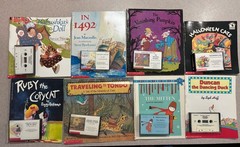 Large Lot Children’s Cassette Tapes & Books Scholastic Troll Home School Teacher