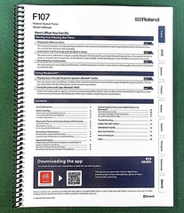 Roland F107 Owner’s Instruction Manual: 20 Pages & Protective Covers!