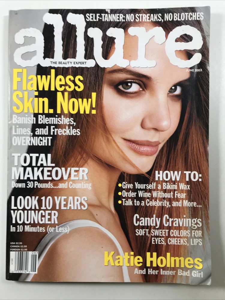 ALLURE magazine-June 2003 Fashion makeup hair Cover Katie Holmes