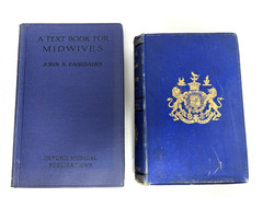 Decorative Collection of Old Blue Books. 17cm Shelf Space.