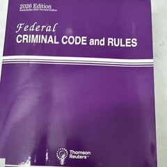 Thomson Reuters Federal Criminal Code and Rules 2026 Edition