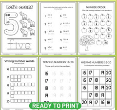 Basic Mathematic Worksheet for kids preschool tracing counting