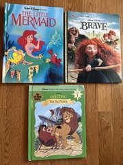 Lot Of 3 HC DISNEY Children’s Books: The Little Mermaid, Brave, Lion King! FUN!