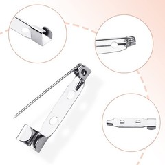 100 Pcs Bar Pins – Silver Brooch Clasp for Badges, DIY Craft, 1inch/25mm