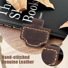 Rexinc Leather Bookmark with Pen Holder, Mark Reading 2×1.35in, Dark Brown