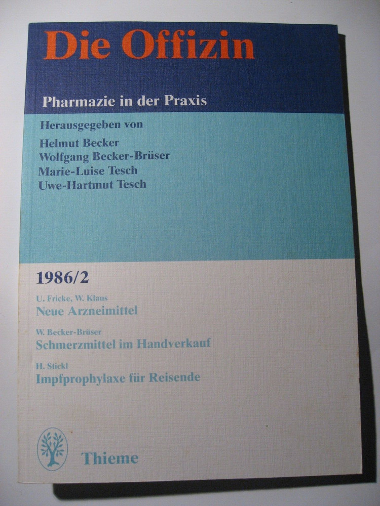 Die Offizin, Pharmazie in der Praxis, Thieme Verlag, Neue Arzneimittel, 1986/2