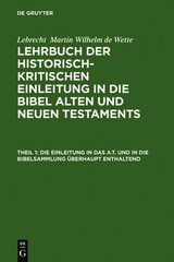 Die Einleitung in Das A.T. Und in Die Bibelsammlung Überhaupt Enthalt (Hardback)