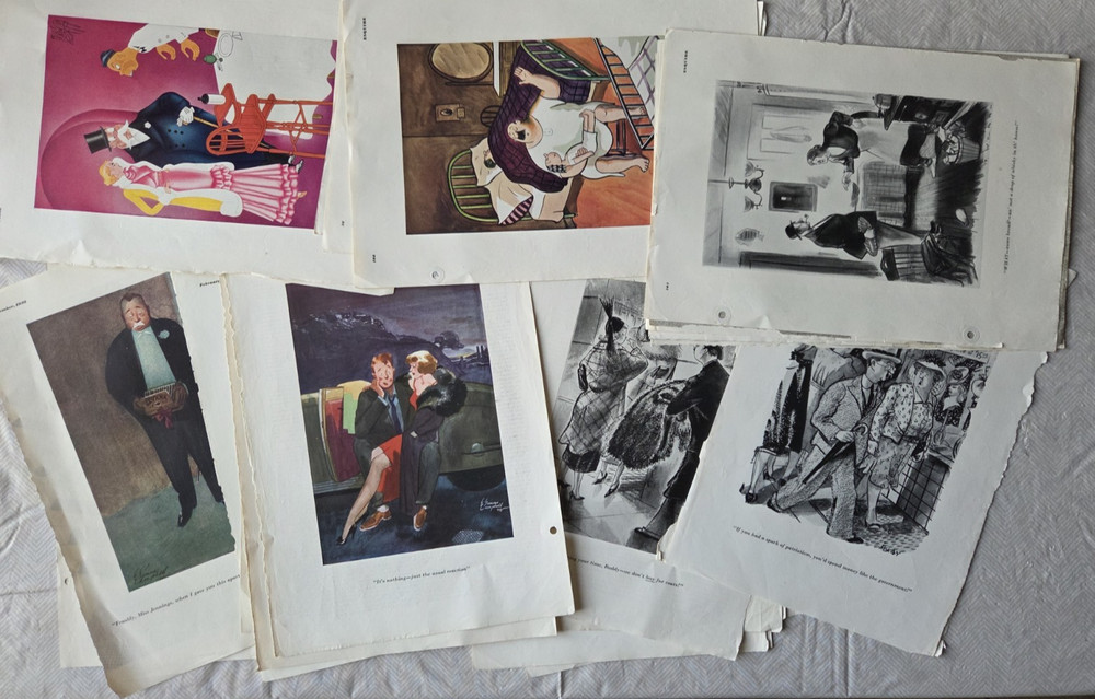 Vintage 1930-40s Lot of 30 Pages of Esquire Magazine Comics Some Double Sided