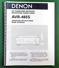 Denon AVR-485S Instruction Manual: 71 Pages & Protective Covers!