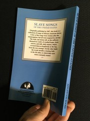 SLAVE SONGS of the United States American Music History Black Interest Slavery