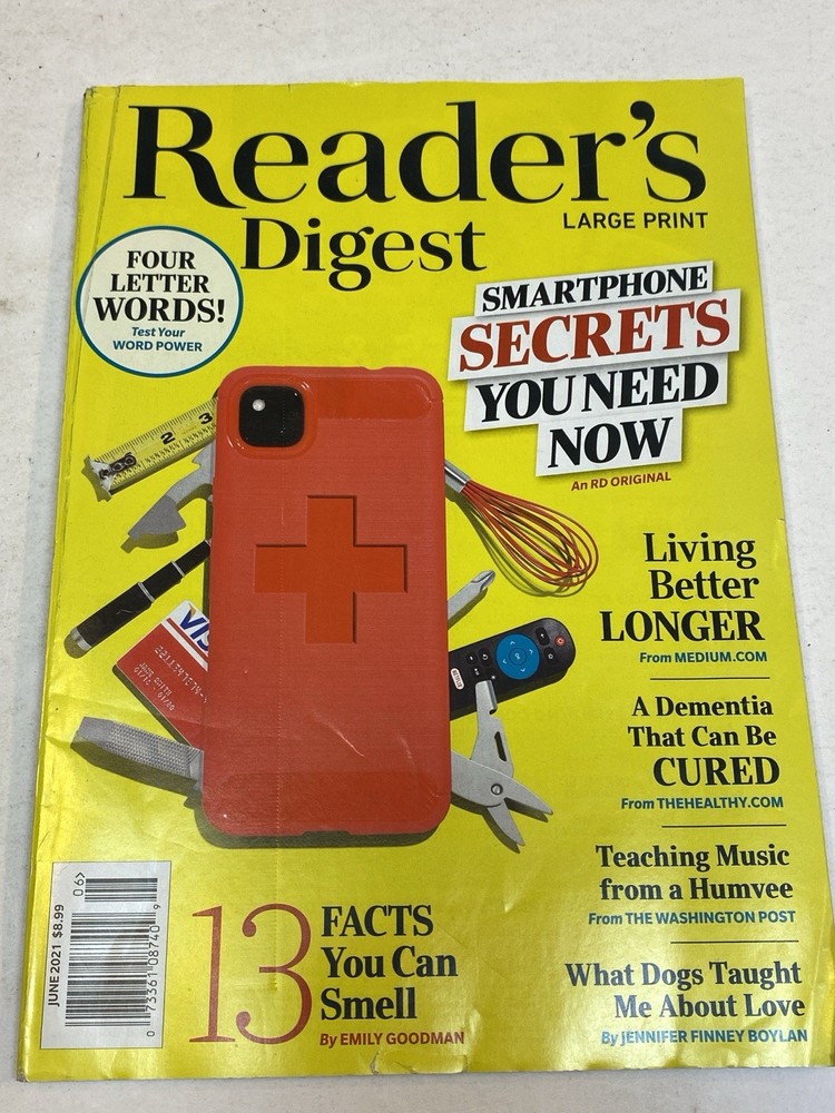 Reader’s Digest Magazine Large Print June 2021 Smartphone Secrets Living Longer