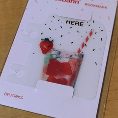 Strawberry Soda Yummy Foil Stamped Rollbahn Bookmark 2.1×2.2in
