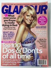 GLAMOUR magazine July 2005-Fashion makeup hair Cover Story: Jessica Simpson