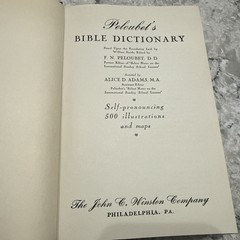 Vintage 1947 Peloubet’s Bible Dictionary Illustrated Biblical Reference Book