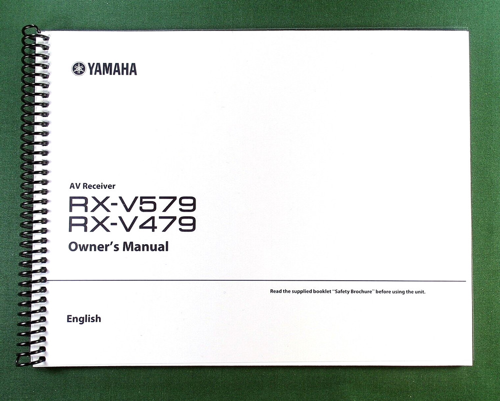 Yamaha RX-V579 Instruction Manual: Full Color 123 Pages & Protective Covers!