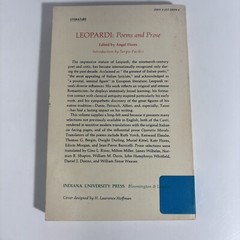 LEOPARDI: POEMS AND PROSE Ed. by ANGEL FLORES 1966 TPB Ex-library Copy. AA