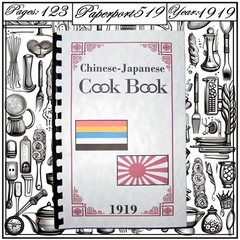 1919 Chinese Japanese Vintage Cook Book 123 Pages