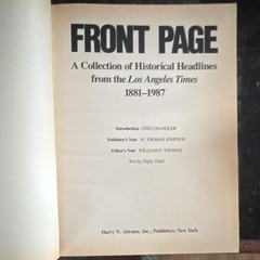 Harry N. Abrams Front Page Hardcover by Digby Diehl Americana Headlines