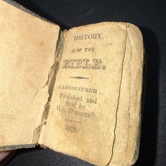 1820 1st Edition Lansingburgh, NY Miniature Leather “Thumb Bible” Illustrations