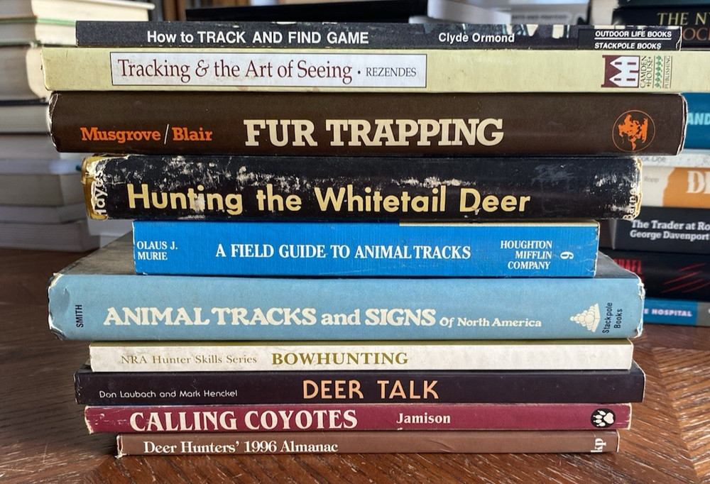 Lot of 10 Books on Animal Tracking Deer Coyote Hunting Fur Trapping Bowhunting