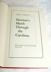 Sherman’s March Through The Carolinas ~ 1979 Barrett ~ Hardcover 328 Pages