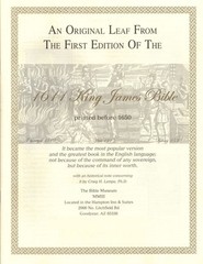 1611 King James Bible 1st Edition