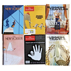 The New Yorker July 7 & 14 2025, The Economist, Business Traveler LOT magazines