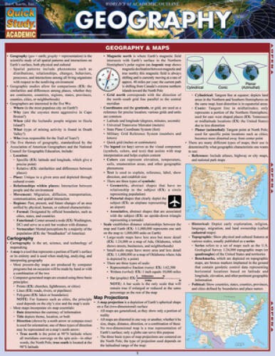 Geography (Quick Study Academic) – Pamphlet By Terry Dyroff – VERY GOOD