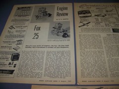 VINTAGE..FOX .25 R/C ENGINE..PHOTO/DETAILS/DATA..RARE! (121U)