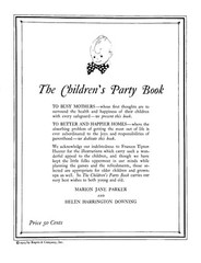 Children’s Party Book 1923 (52 Pages)