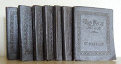 SEVEN LITTLE LEATHER LIBRARY Holy Bible Books 3″ X 4″ 1920s New York Miniatures