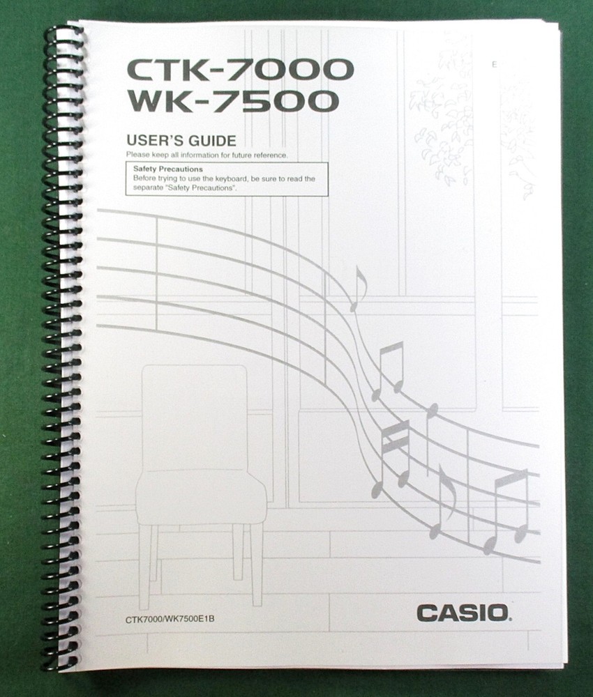 Casio CTK-7000 Instruction Manual: 168 Pages Coil Bound & Clear Covers!